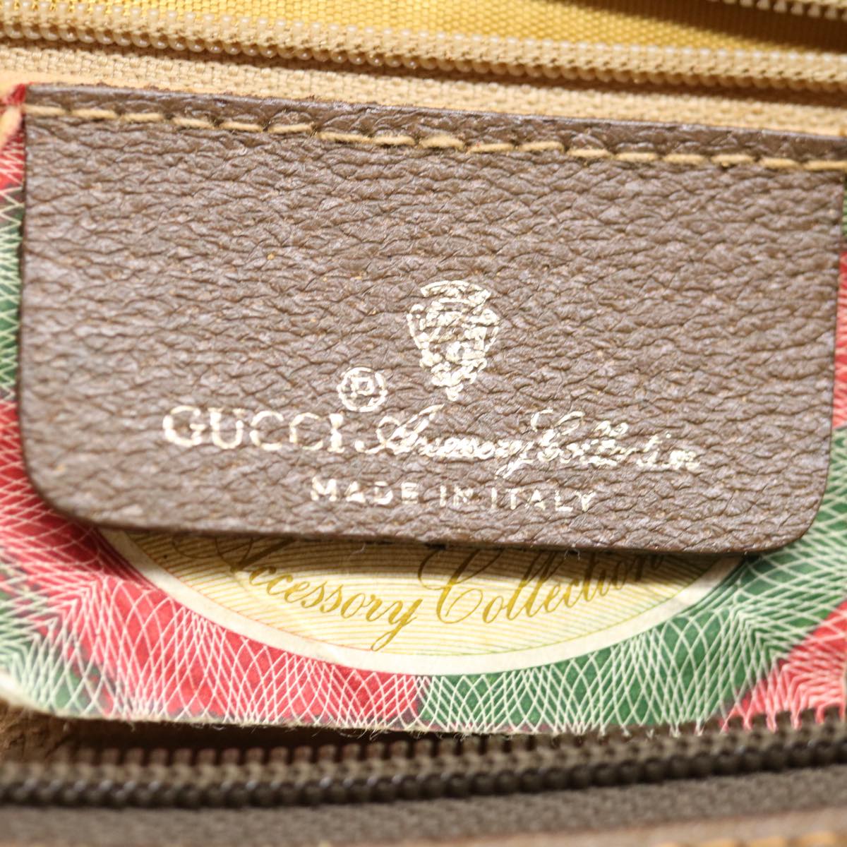 GUCCI GG Canvas Web Sherry Line Boston Bag PVC Beige Green Red 72785
