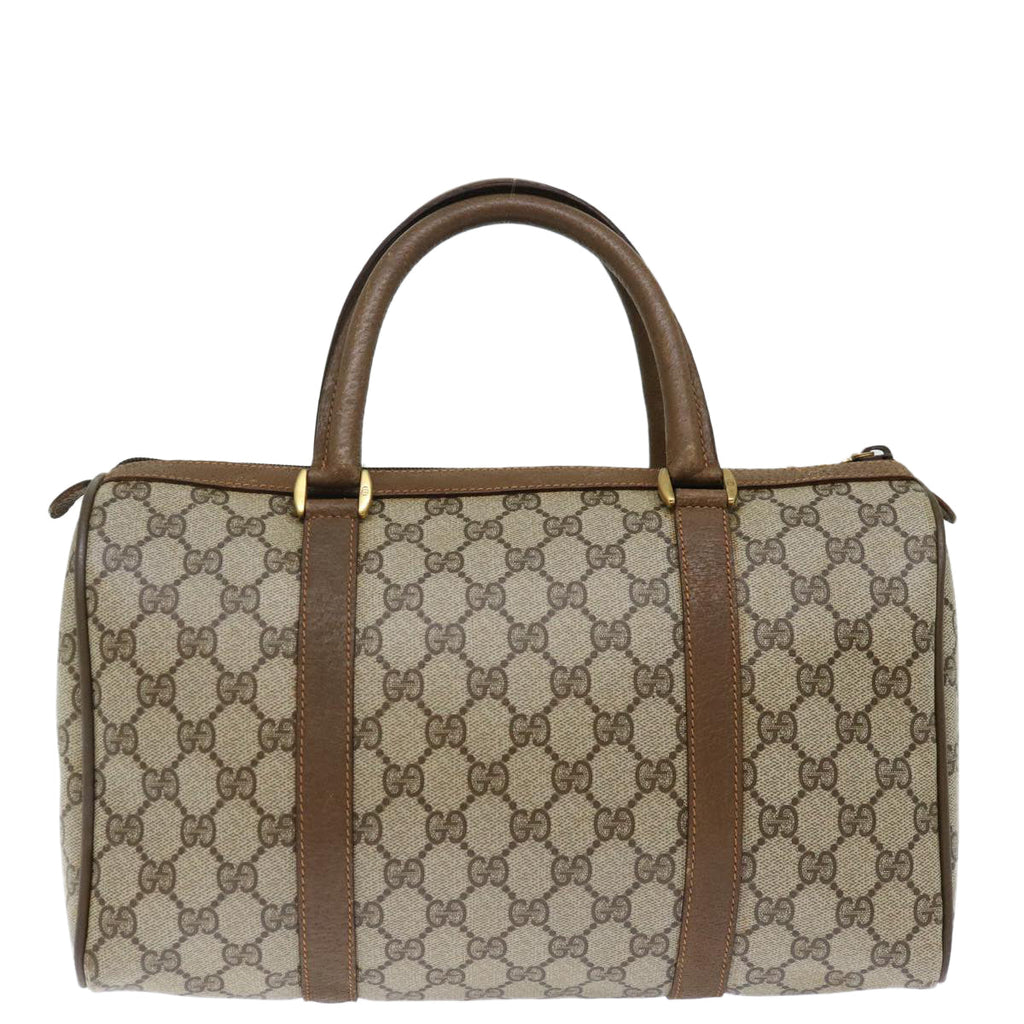 GUCCI GG Canvas Web Sherry Line Boston Bag PVC Beige Green Red 72785