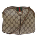 GUCCI GG Canvas Web Sherry Line Shoulder Bag PVC Beige Green Red 72786