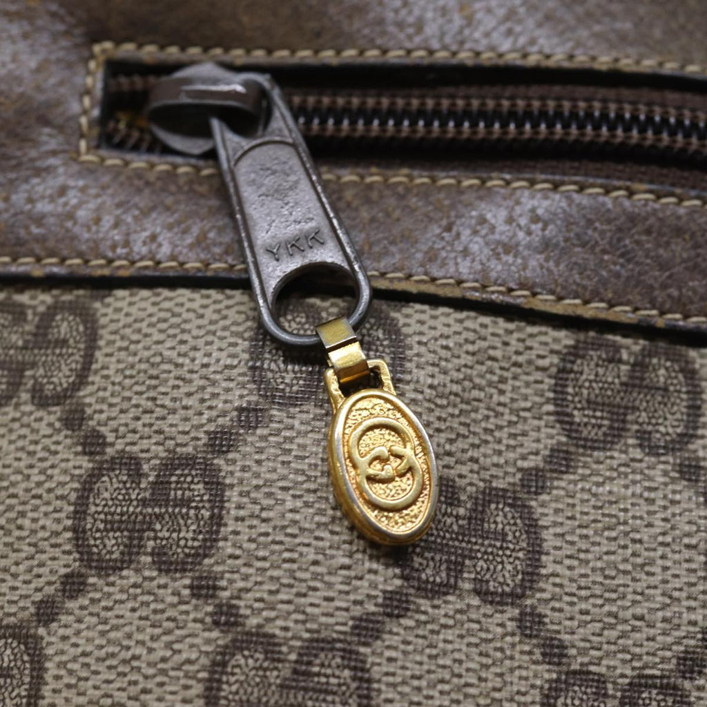 GUCCI GG Canvas Web Sherry Line Shoulder Bag PVC Beige Green Red 72787