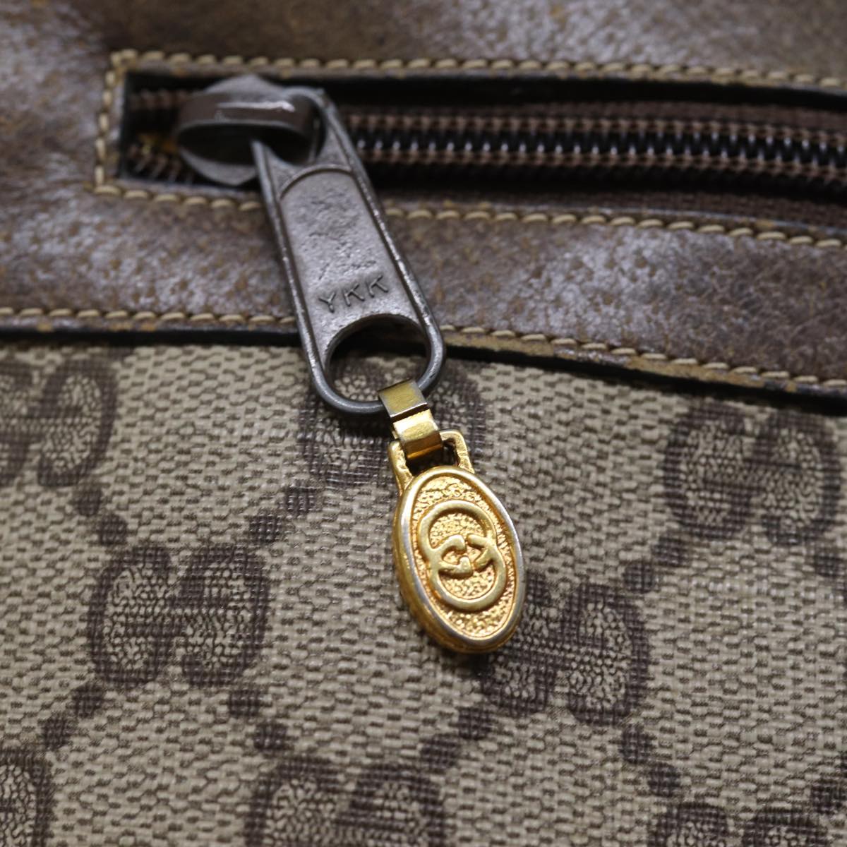 GUCCI GG Canvas Web Sherry Line Shoulder Bag PVC Beige Green Red 72787
