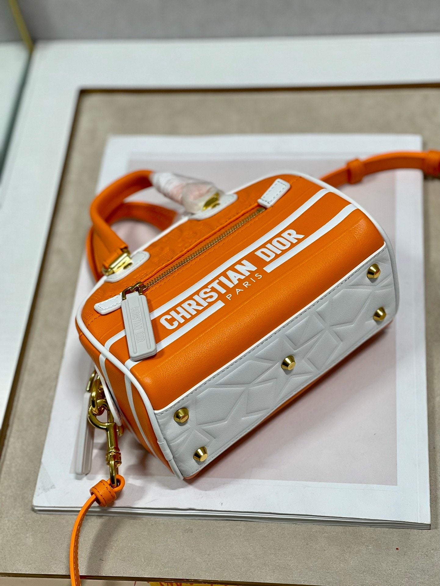 GLAMI Mini Vibe Zip Bowling Bag, Orange Handbags, Bowling Bags, 17cm CD