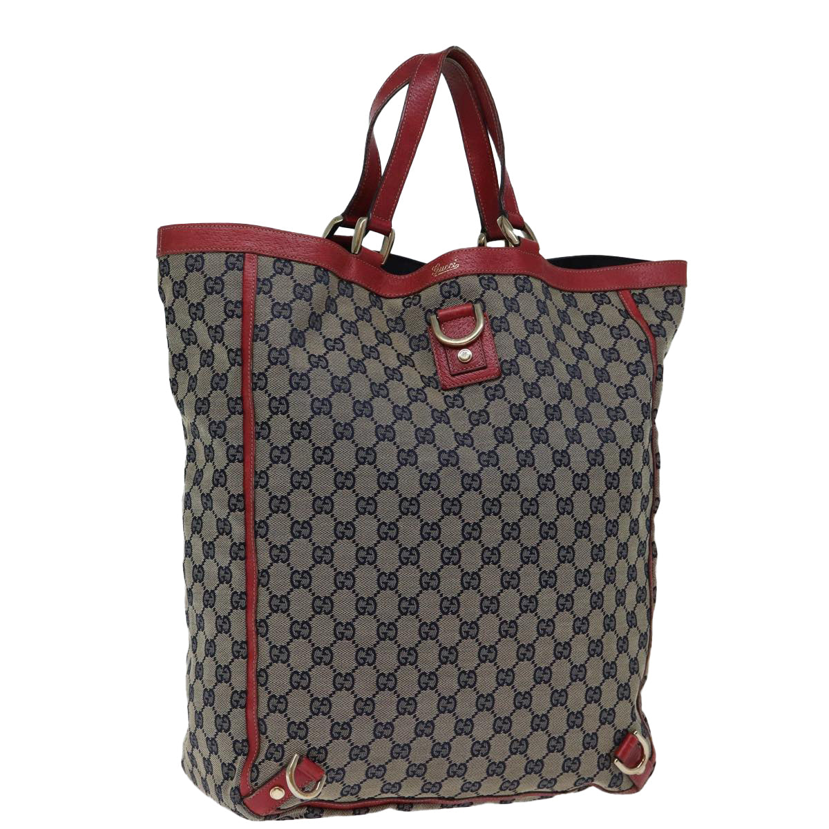 GUCCI GG Canvas Abbey Tote Bag Navy Red 72790