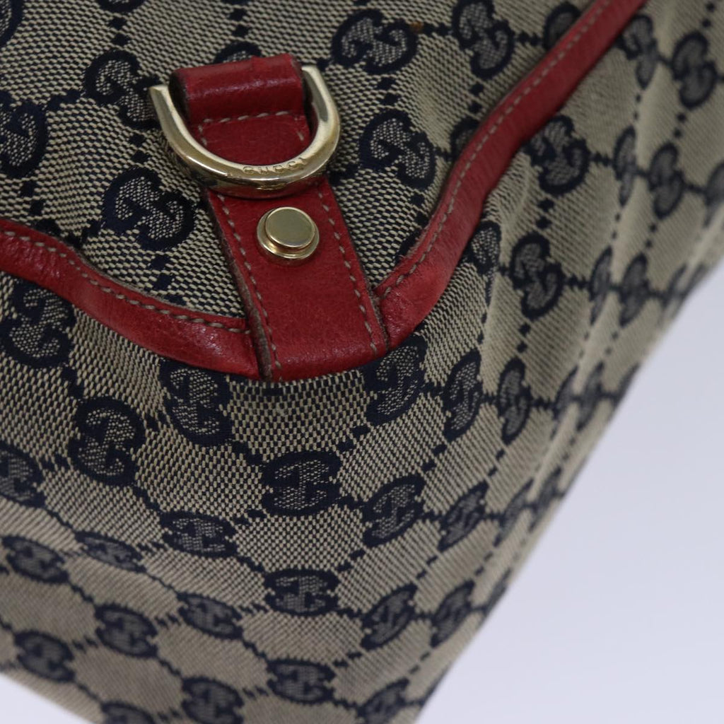 GUCCI GG Canvas Abbey Tote Bag Navy Red 72790