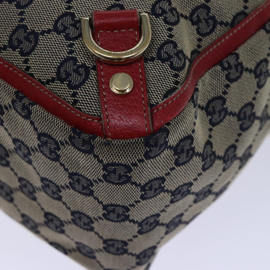 GUCCI GG Canvas Abbey Tote Bag Navy Red 72790