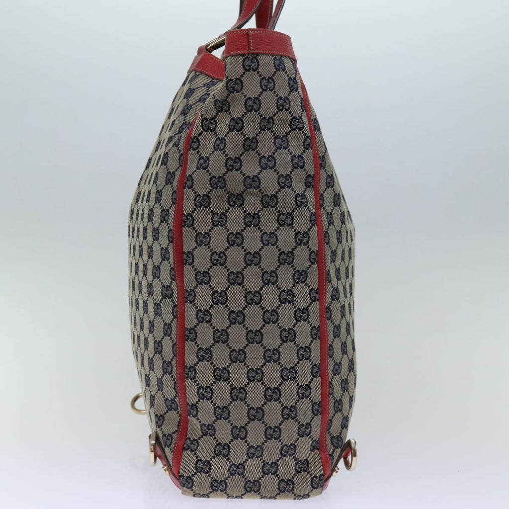 GUCCI GG Canvas Abbey Tote Bag Navy Red 72790