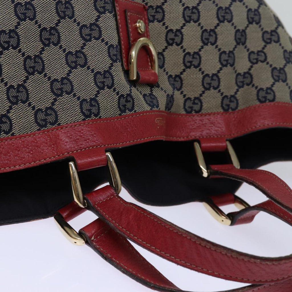 GUCCI GG Canvas Abbey Tote Bag Navy Red 72790