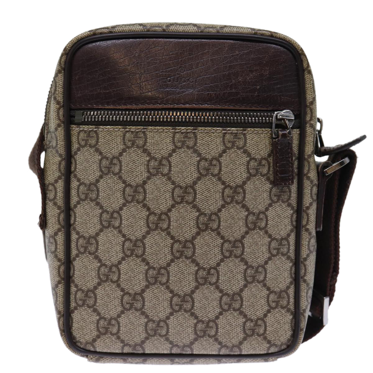 GUCCI GG Canvas Shoulder Bag PVC Beige 72811