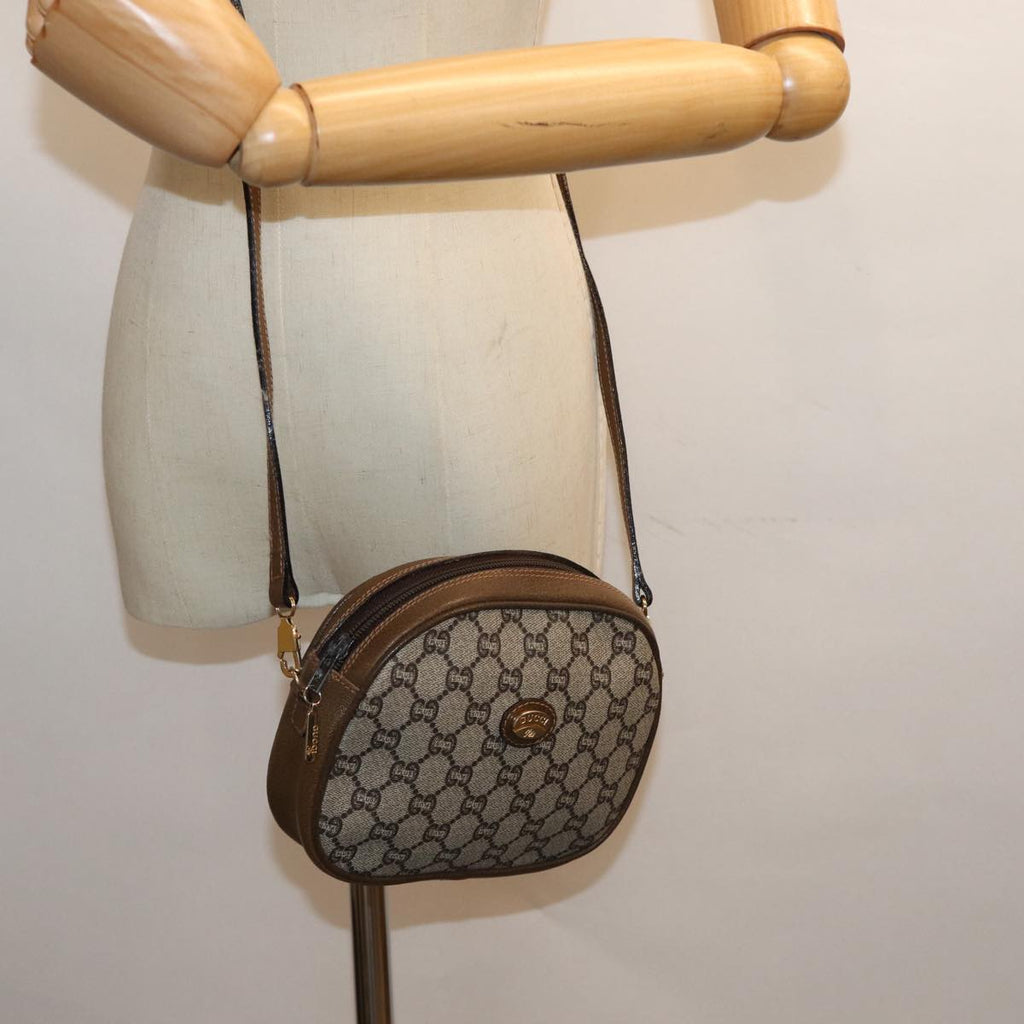 GUCCI GG PLUS Canvas Shoulder Bag PVC Beige 72812