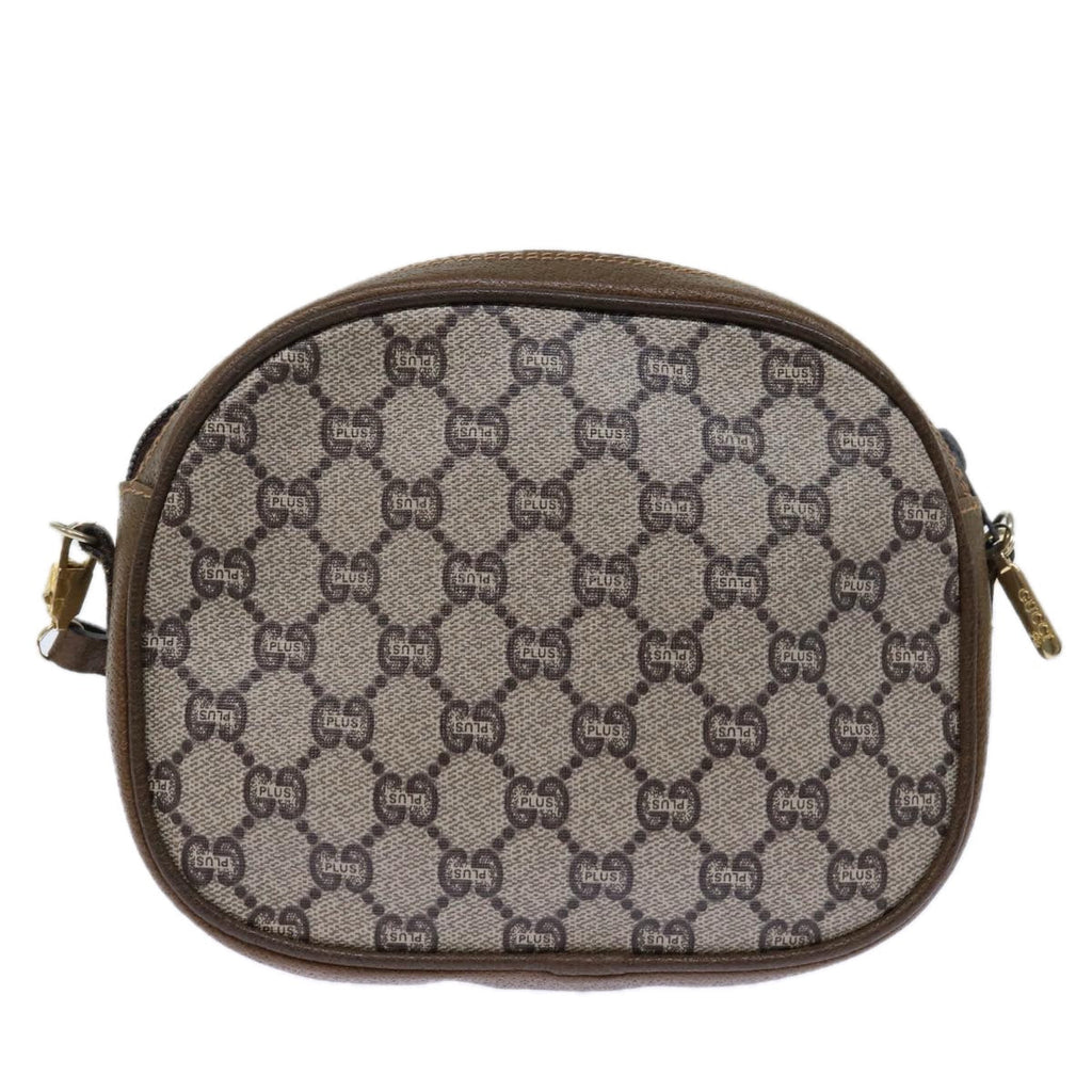GUCCI GG PLUS Canvas Shoulder Bag PVC Beige 72812