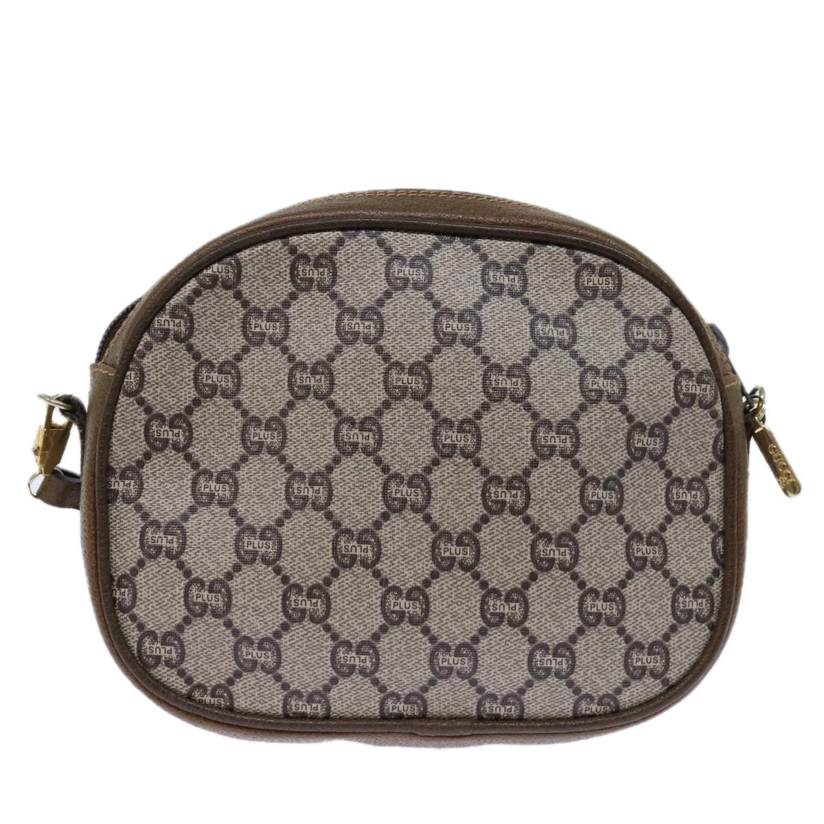 GUCCI GG PLUS Canvas Shoulder Bag PVC Beige 72812