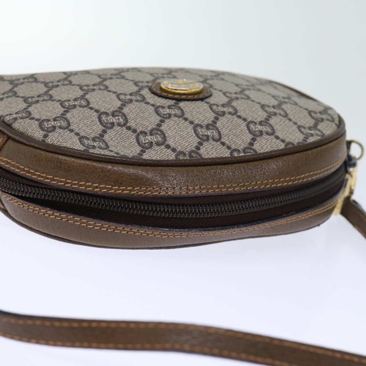 GUCCI GG PLUS Canvas Shoulder Bag PVC Beige 72812