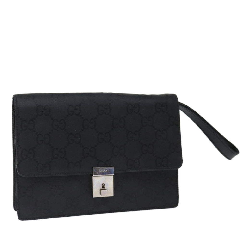 GUCCI GG Canvas Clutch Bag Nylon Black 72813