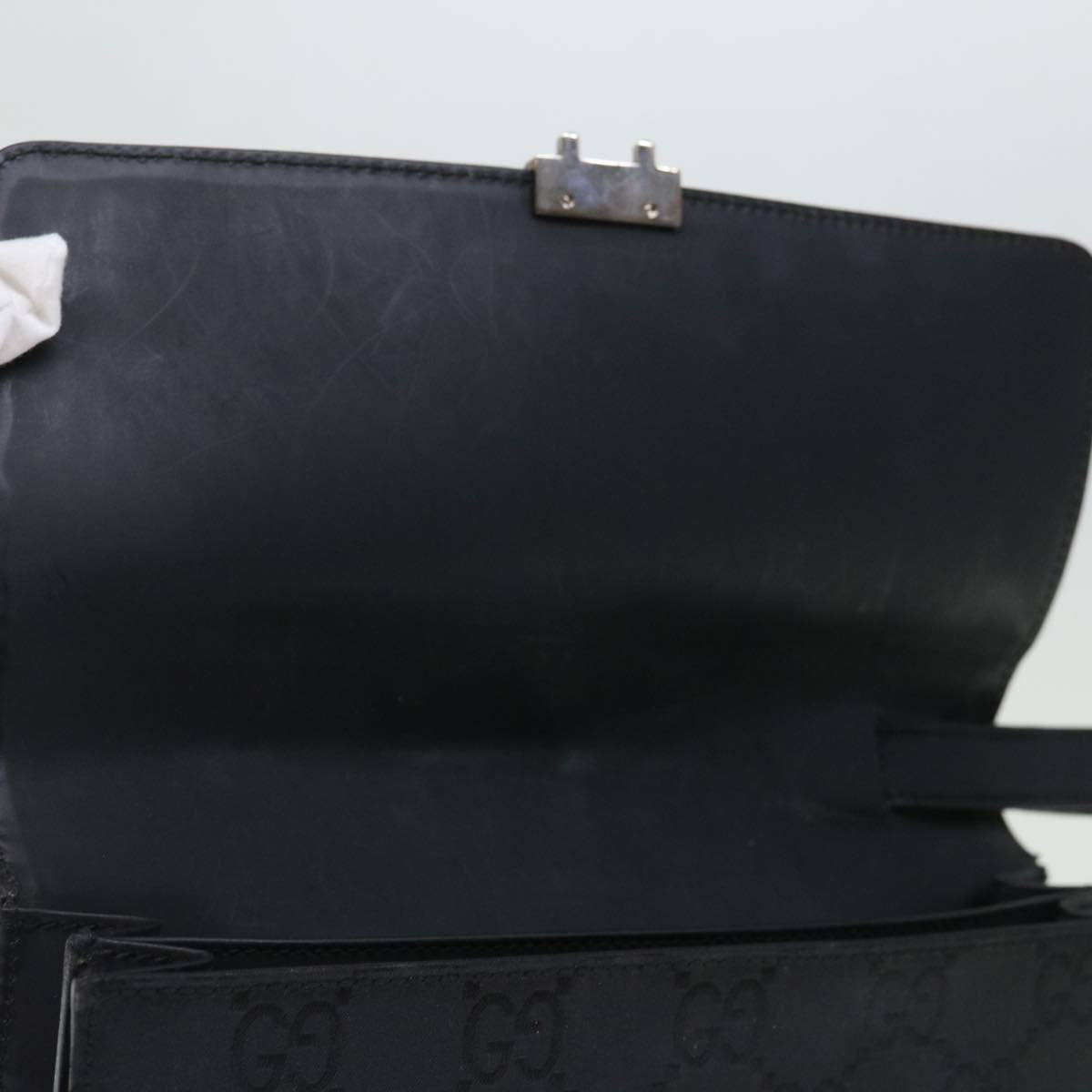 GUCCI GG Canvas Clutch Bag Nylon Black 72813
