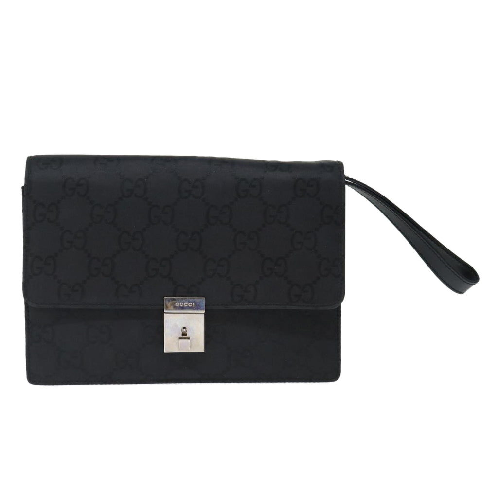 GUCCI GG Canvas Clutch Bag Nylon Black 72813