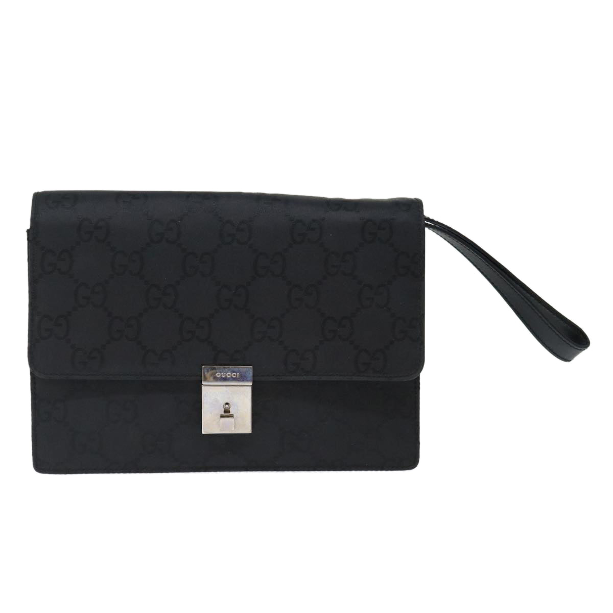GUCCI GG Canvas Clutch Bag Nylon Black 72813