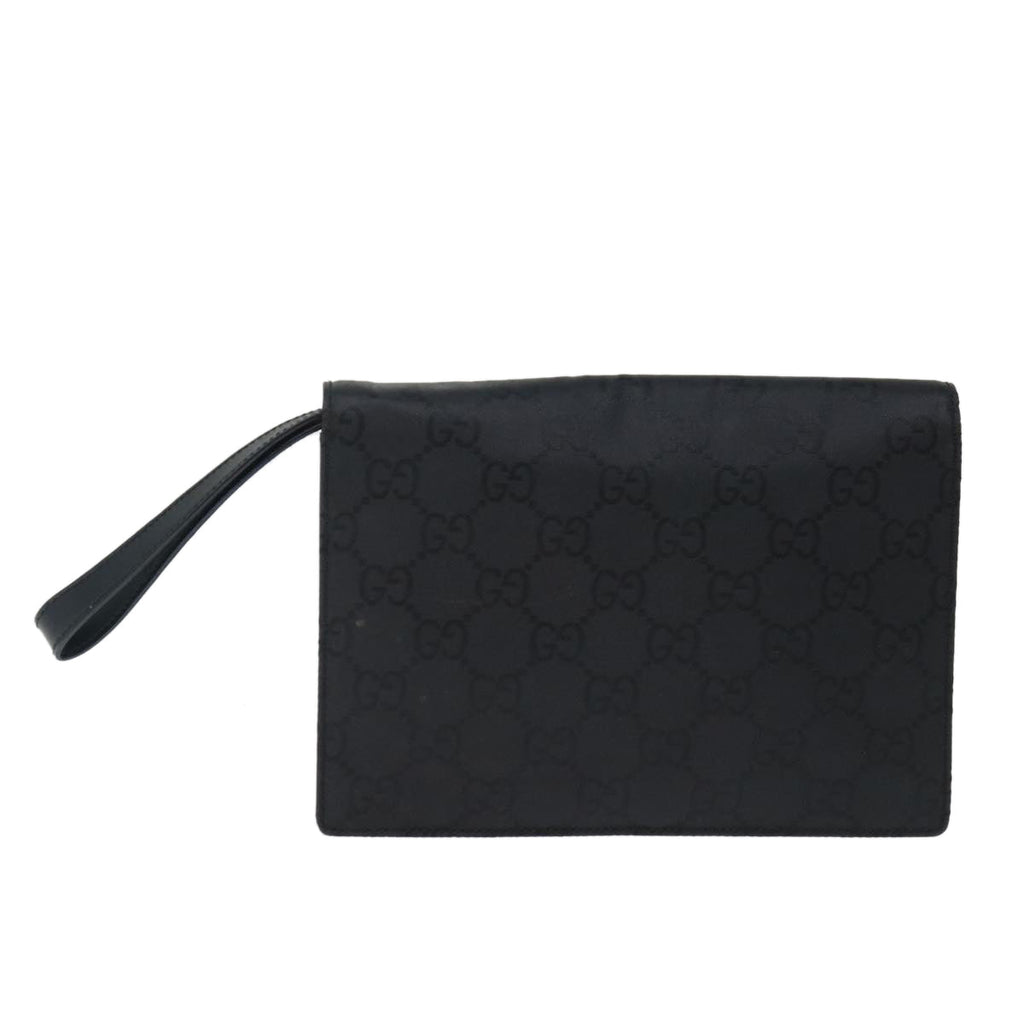 GUCCI GG Canvas Clutch Bag Nylon Black 72813