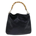 GUCCI Bamboo Hand Bag Leather Black 001 1998 1577 72814
