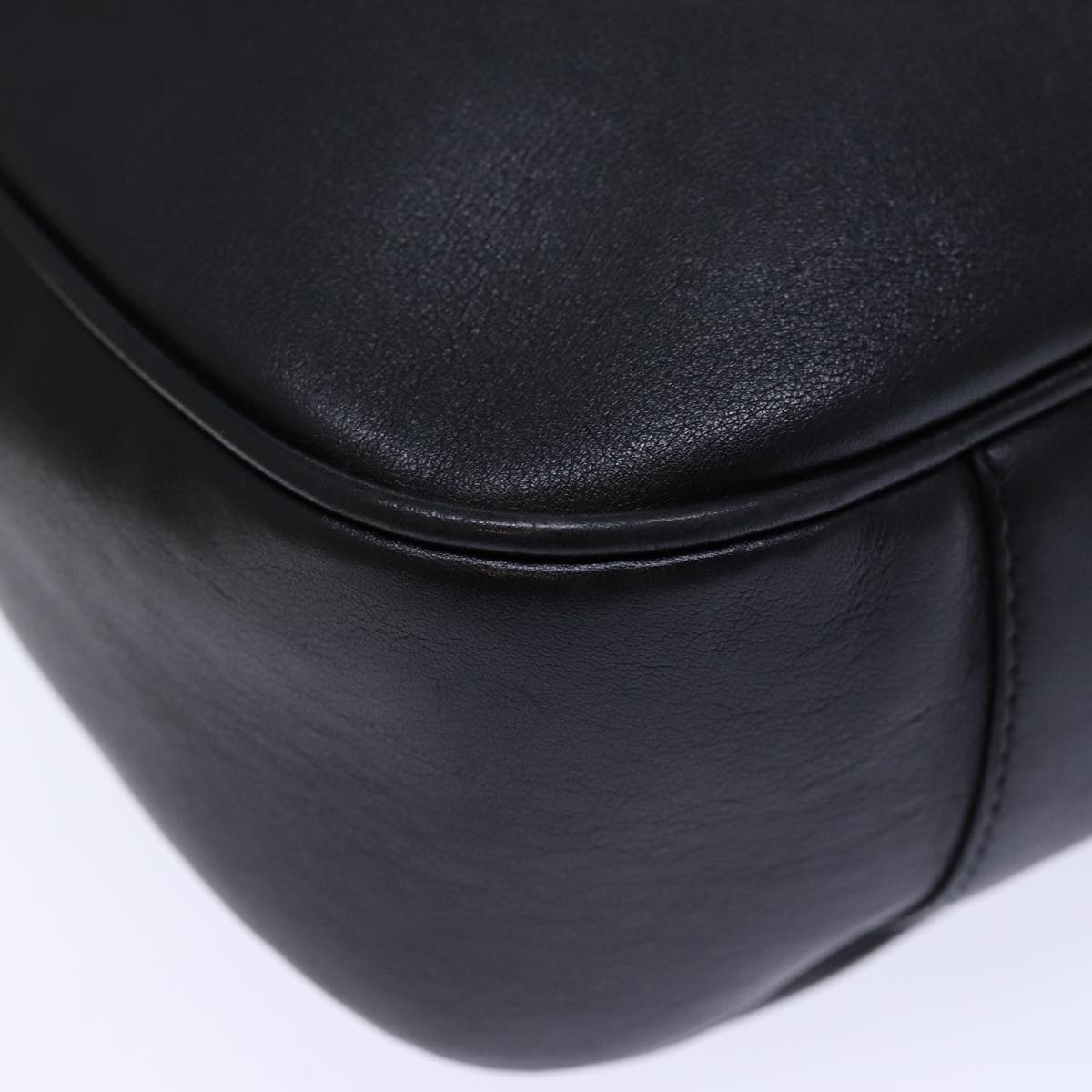 GUCCI Bamboo Hand Bag Leather Black 001 1998 1577 72814