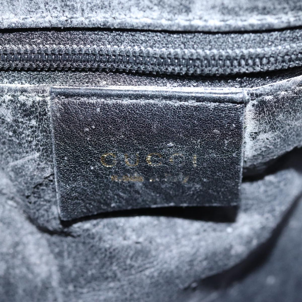 GUCCI Bamboo Hand Bag Leather Black 001 1998 1577 72814