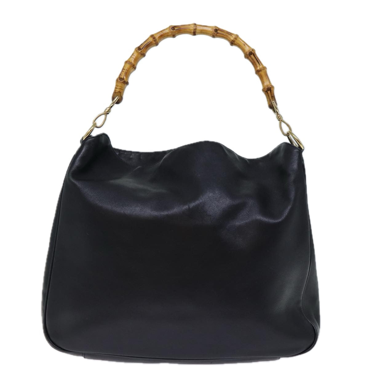 GUCCI Bamboo Hand Bag Leather Black 001 1998 1577 72814