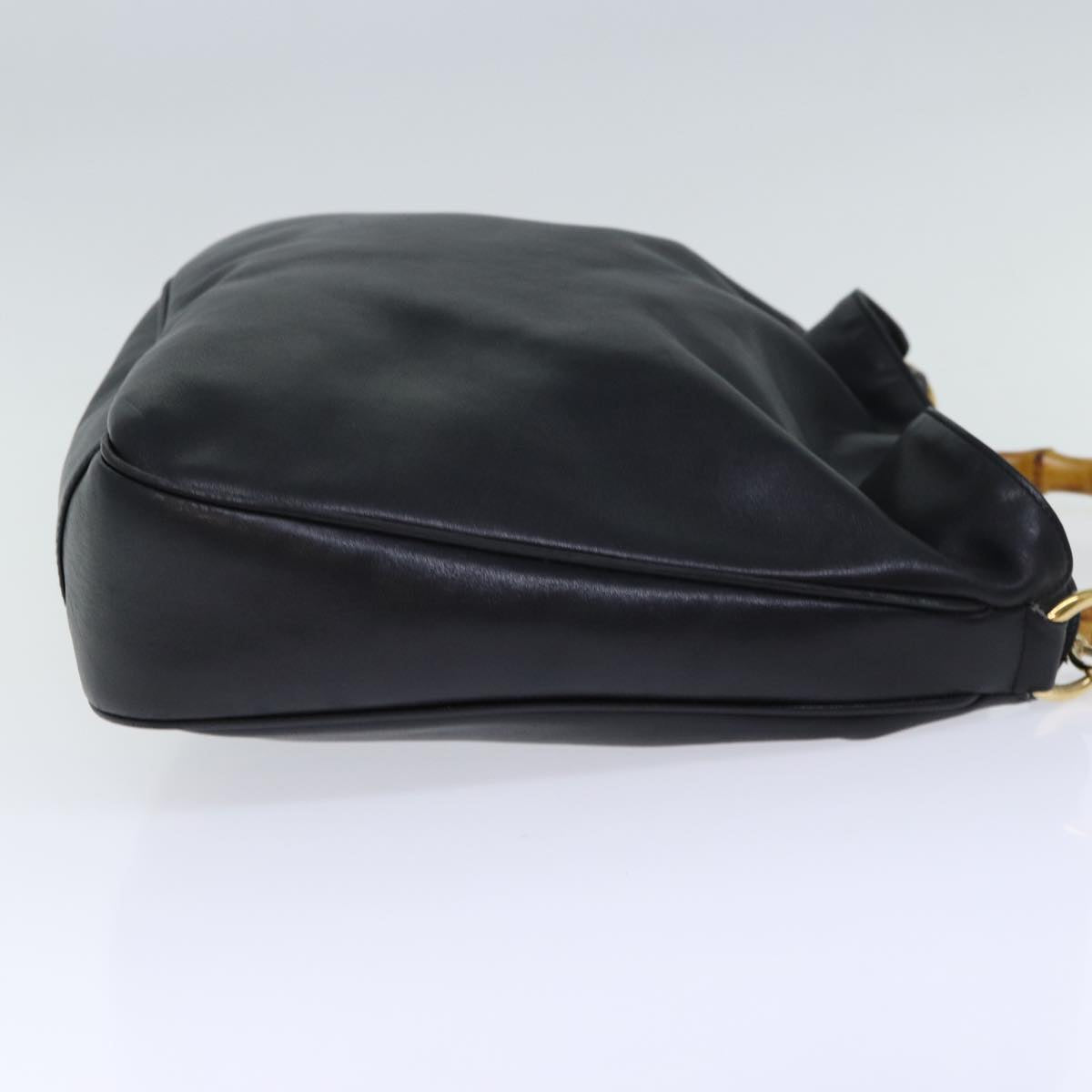 GUCCI Bamboo Hand Bag Leather Black 001 1998 1577 72814