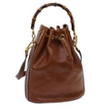 GUCCI Bamboo Hand Bag Leather 2way Brown 001 2865 1657 72828