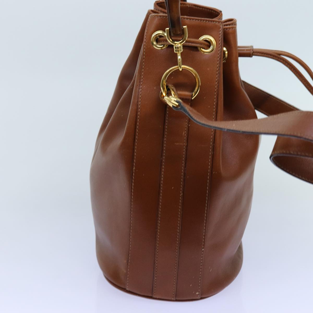 GUCCI Bamboo Hand Bag Leather 2way Brown 001 2865 1657 72828