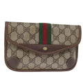 GUCCI GG Supreme Web Sherry Line Pouch PVC Beige Red 014 89 5205 72829