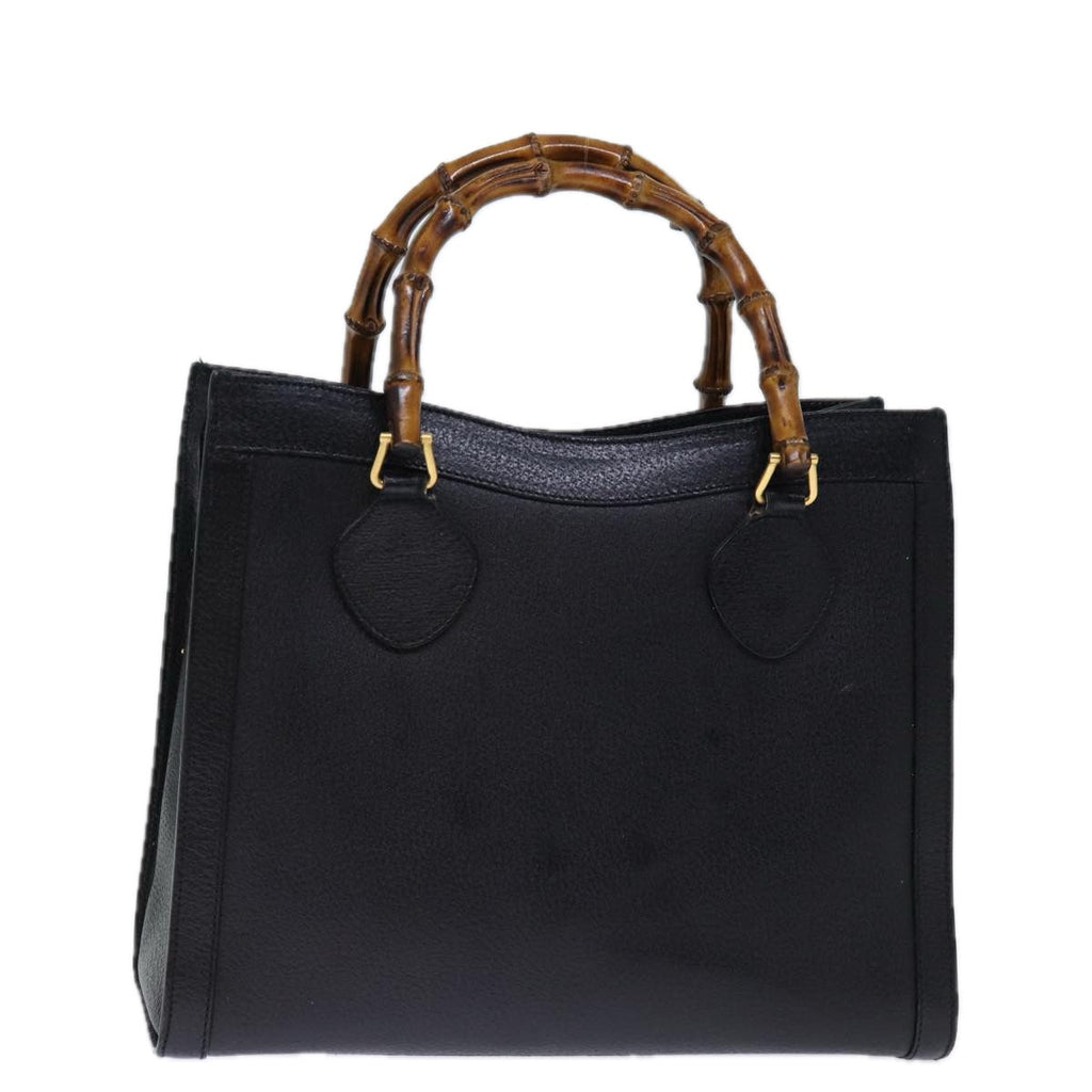 GUCCI Bamboo Hand Bag Leather Black 002 1186 0260 72838