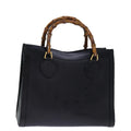 GUCCI Bamboo Hand Bag Leather Black 002 1186 0260 72838