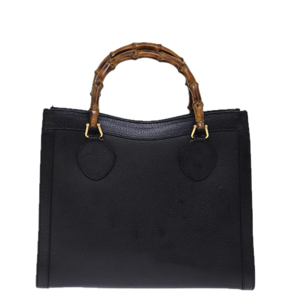 GUCCI Bamboo Hand Bag Leather Black 002 1186 0260 72838