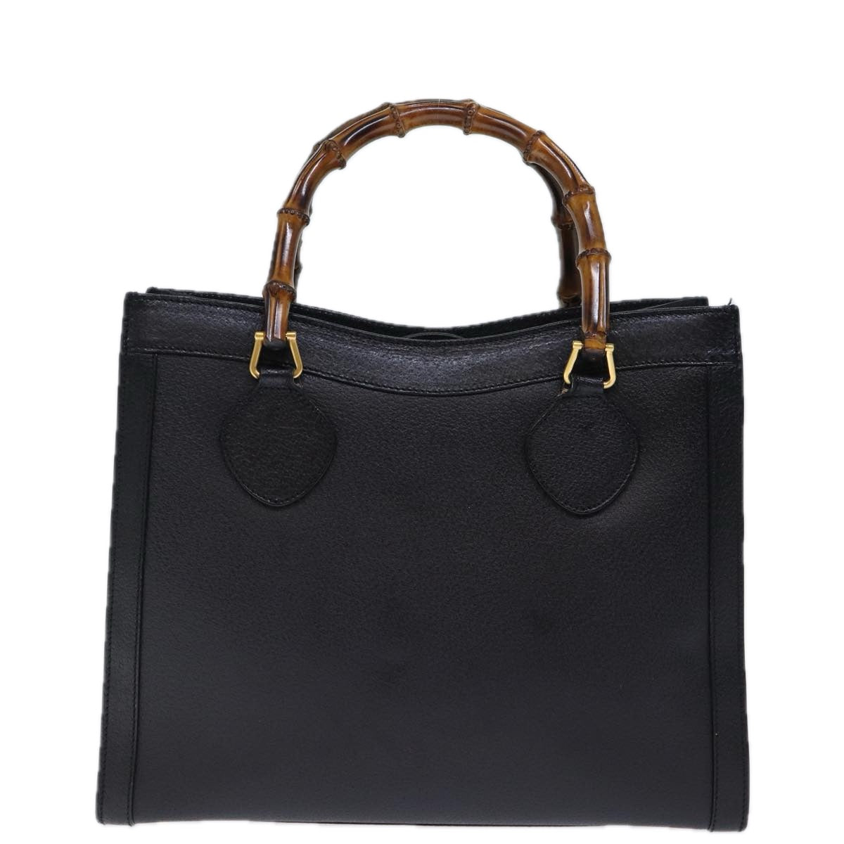 GUCCI Bamboo Hand Bag Leather Black 002 1186 0260 72838