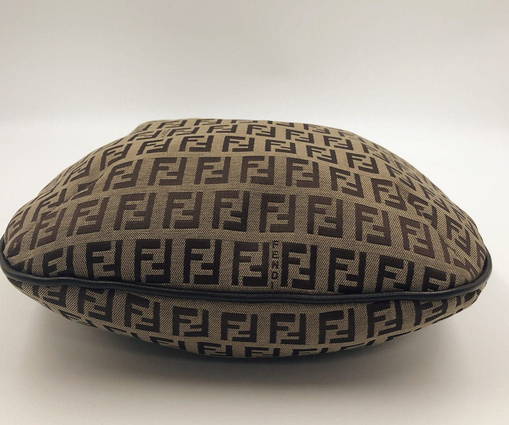 Fendi Croissant Hobo Bag in Beige Zucchino Canvas