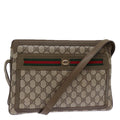 GUCCI GG Canvas Web Sherry Line Shoulder Bag PVC Beige Green Red 72965