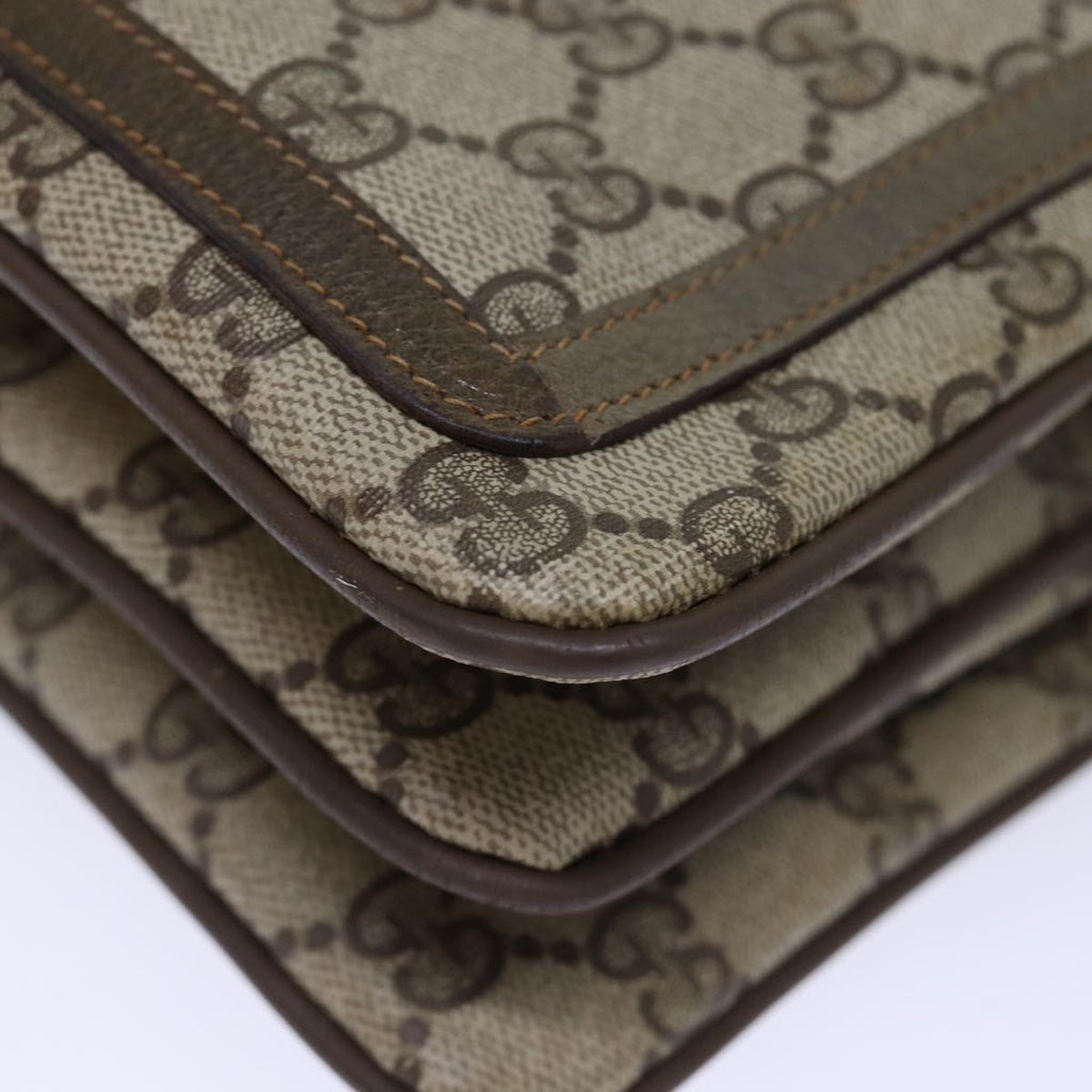 GUCCI GG Canvas Web Sherry Line Shoulder Bag PVC Beige Green Red 72965