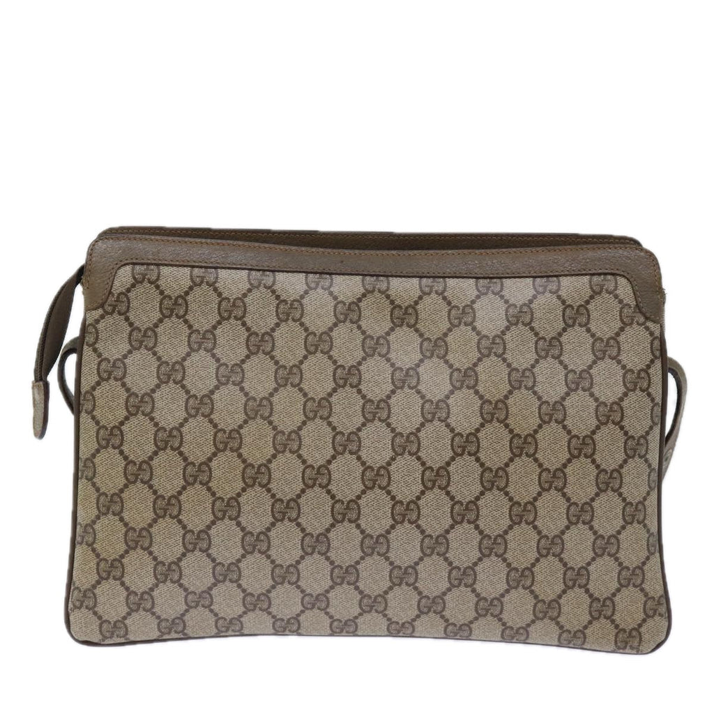 GUCCI GG Canvas Web Sherry Line Shoulder Bag PVC Beige Green Red 72965