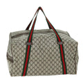 GUCCI GG Canvas Web Sherry Line Boston Bag PVC Beige Green Red 72967