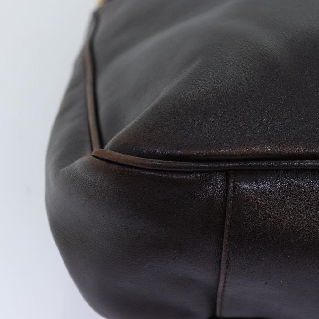 GUCCI Bamboo Shoulder Bag Leather 2way Brown 72968