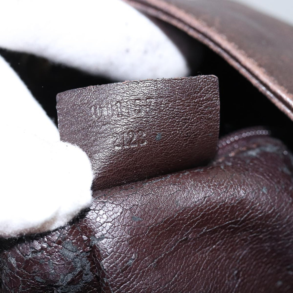 GUCCI Bamboo Shoulder Bag Leather 2way Brown 72968