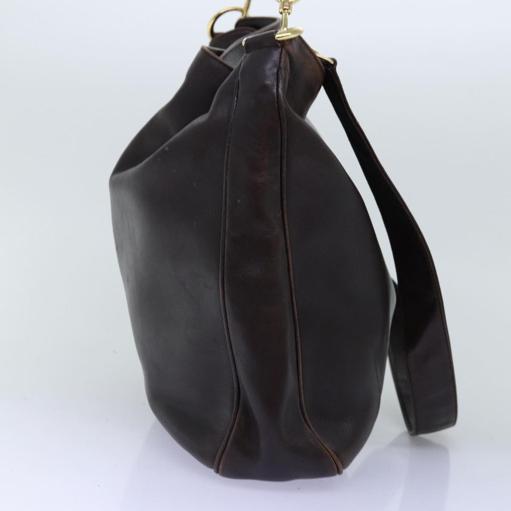 GUCCI Bamboo Shoulder Bag Leather 2way Brown 72968