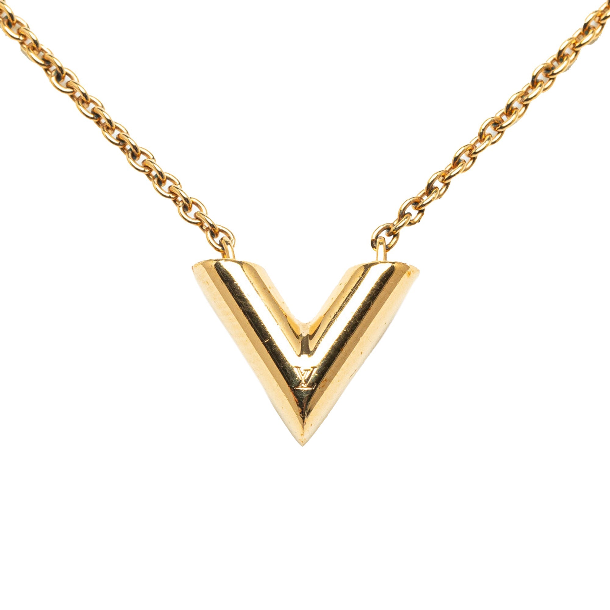 Gold Louis Vuitton Essential V Necklace
