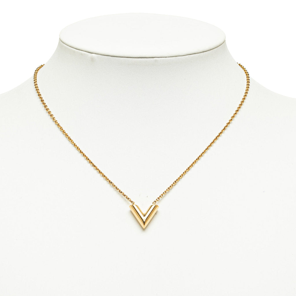 Gold Louis Vuitton Essential V Necklace