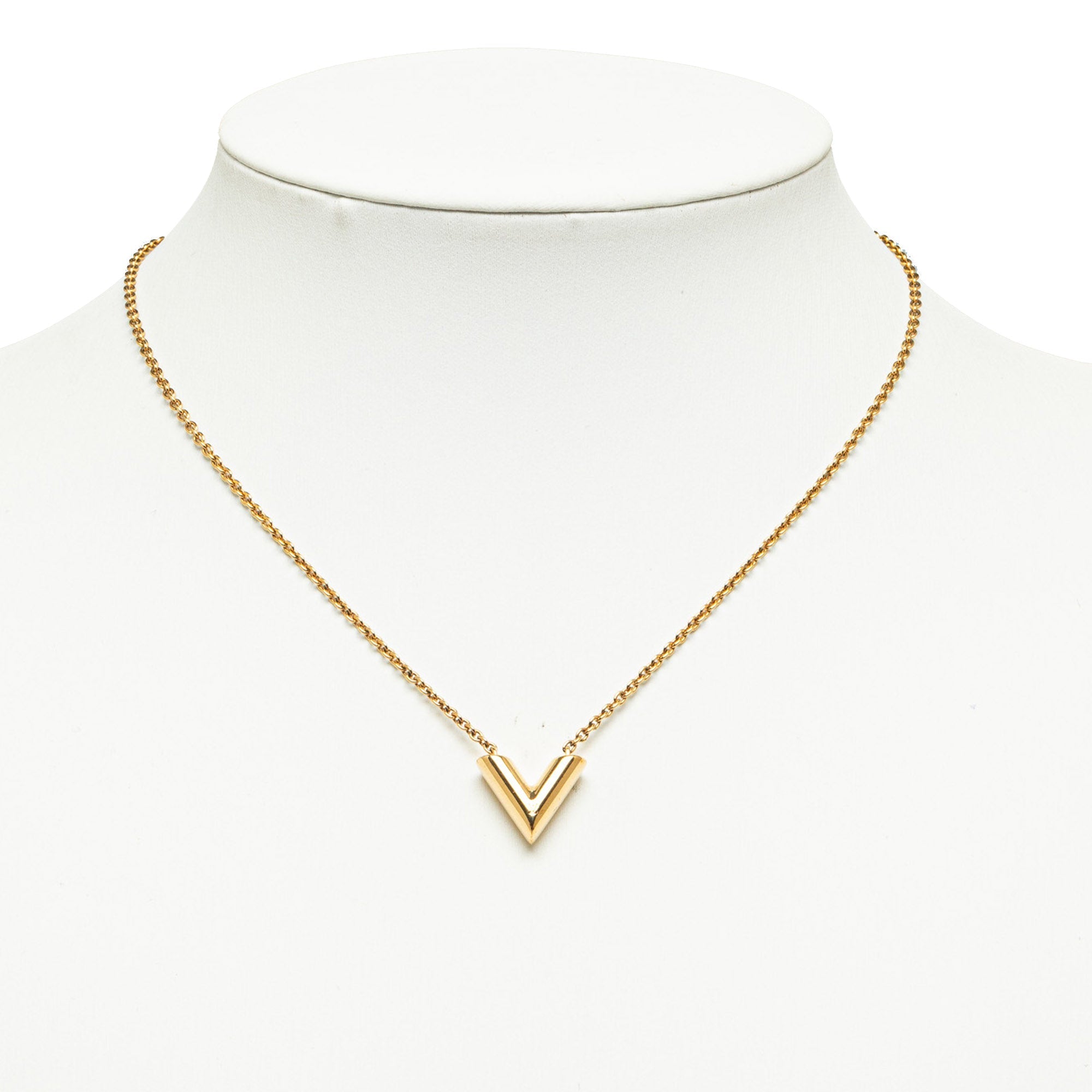 Gold Louis Vuitton Essential V Necklace