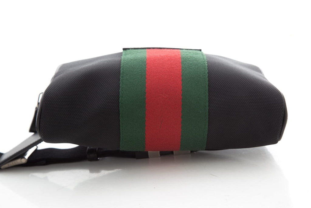 Gucci Web Zip Around Black Belt Bag