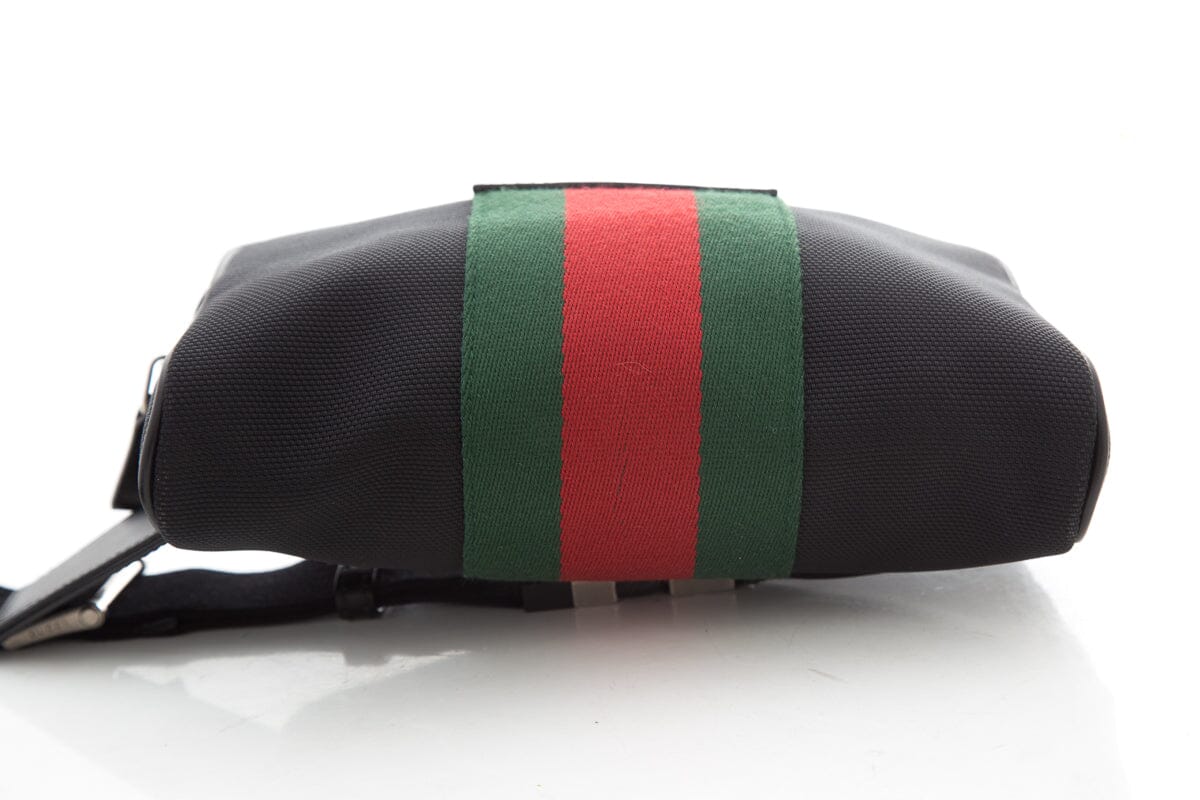 Gucci Web Zip Around Black Belt Bag