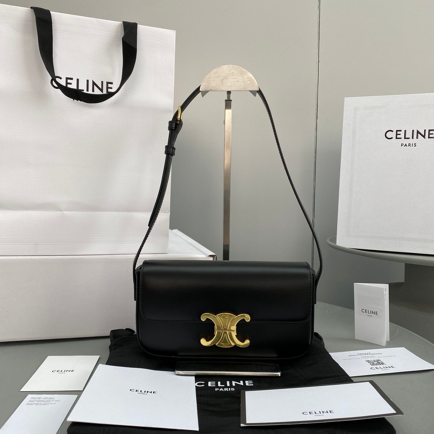 GLAMI Triomphe Shoulder Bag Black For Women 8in/20cm 194143BF4.38NO