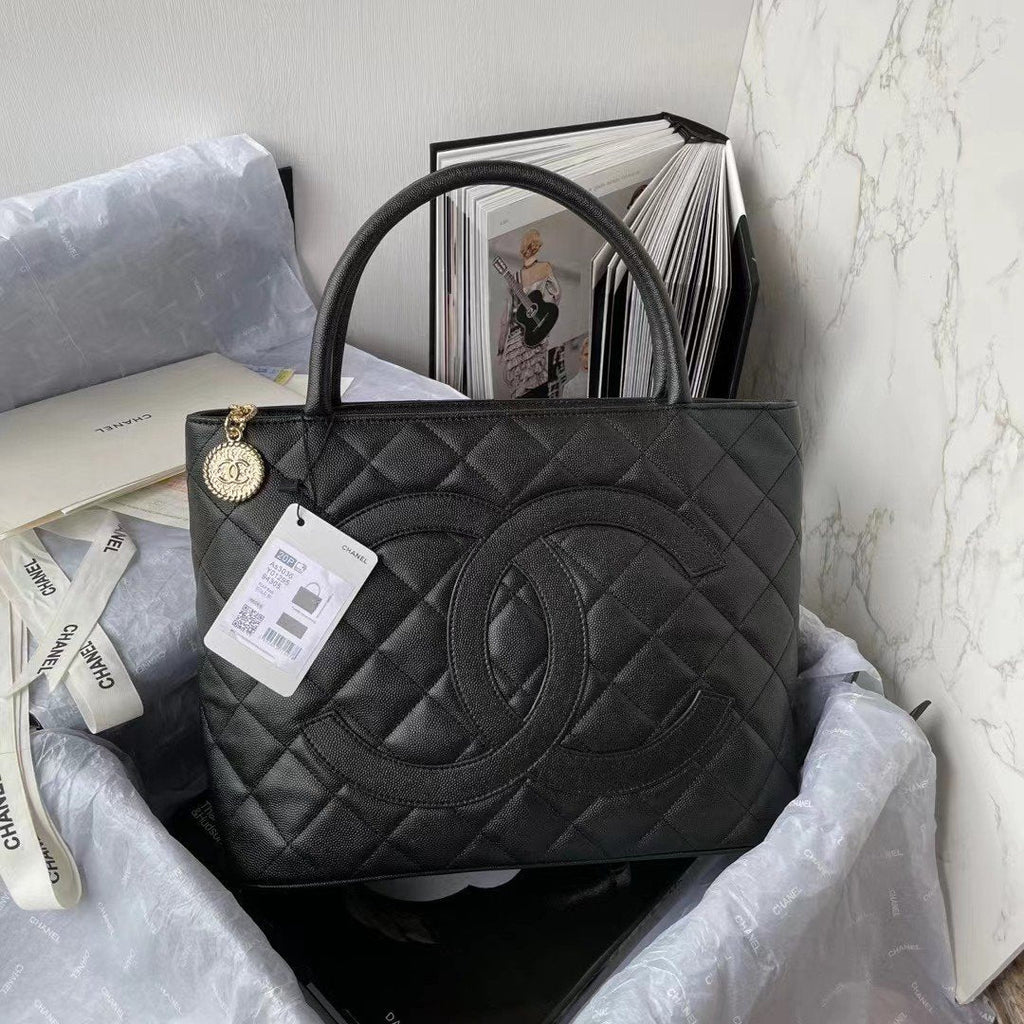 CHLMedallion Tote Shoulder Black Bag For Women 29cm/11.4in