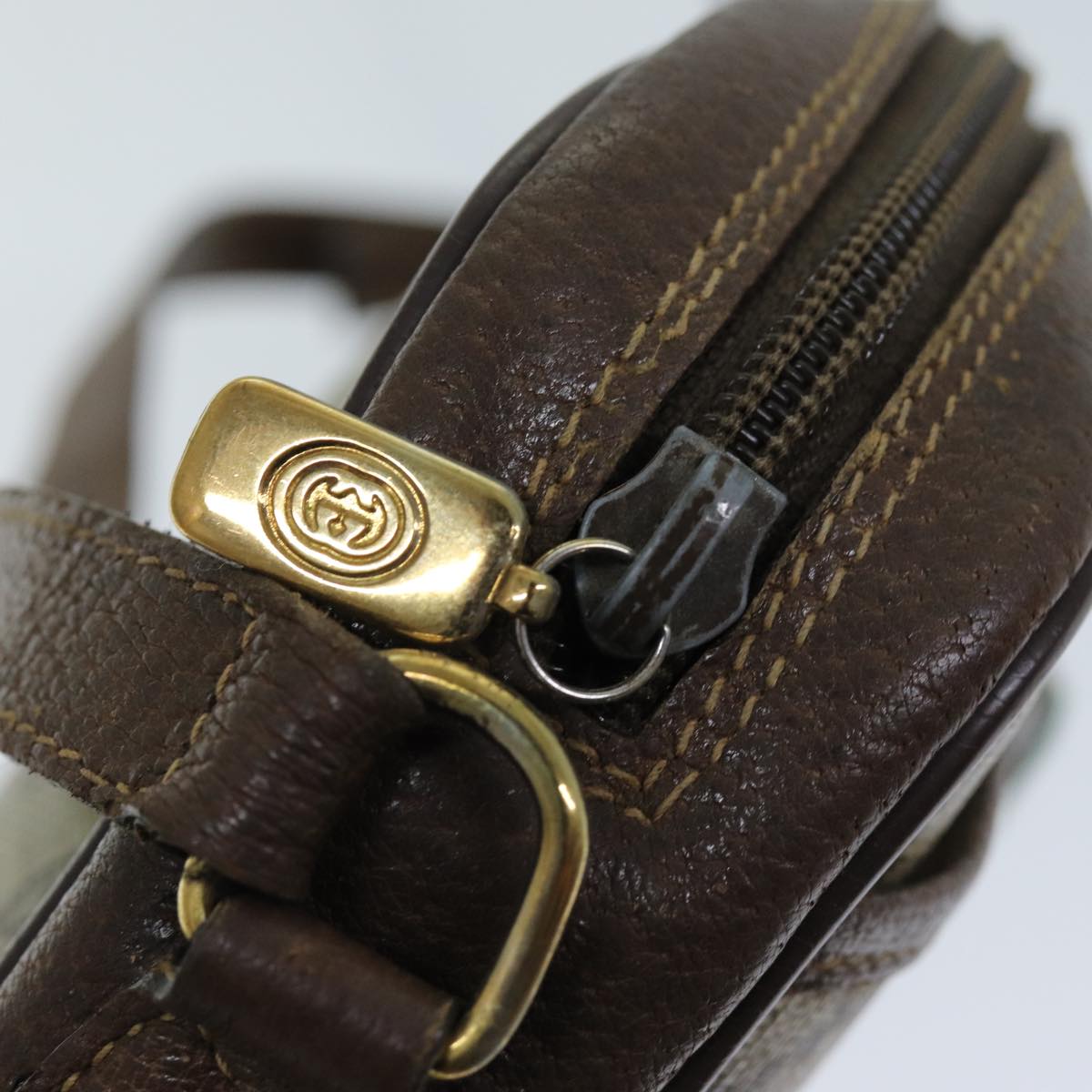 GUCCI GG Supreme Web Sherry Line Shoulder Bag Beige Green 116 02 089 73003