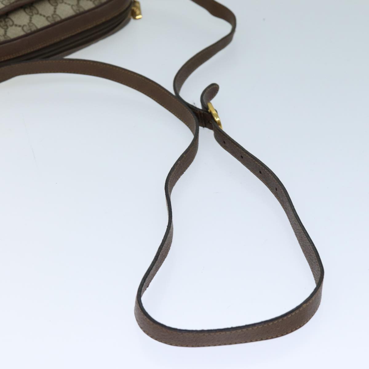 GUCCI GG Supreme Web Sherry Line Shoulder Bag Beige Green 116 02 089 73003